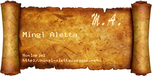 Mingl Aletta névjegykártya